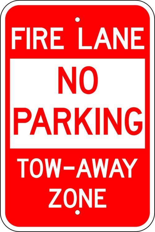 No Parking Fire Lane Tow Away Zone Sign (R-401) | Cheap Street Signs