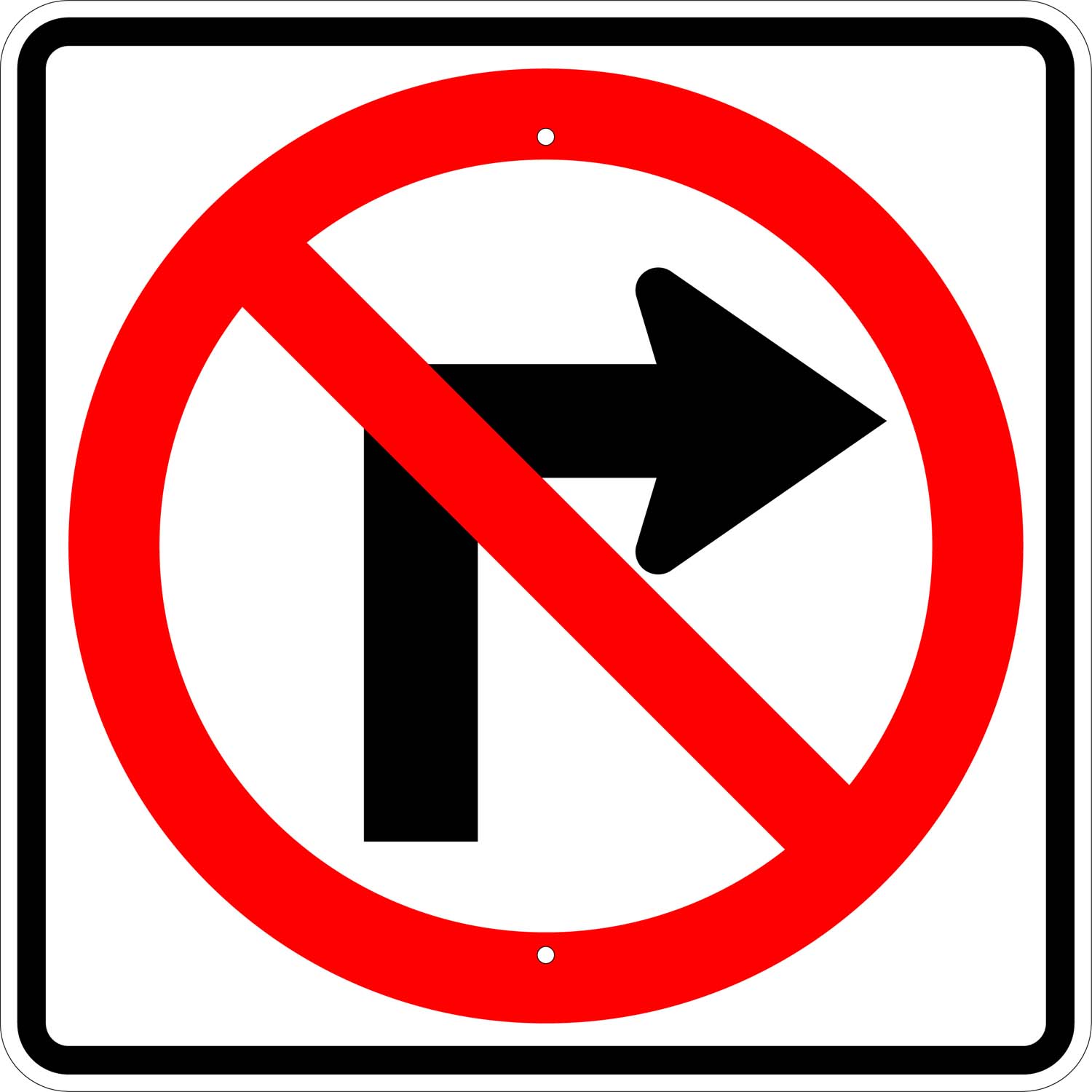 No Right Turn Symbol Road Sign (R3-1s) Cheap Street Signs