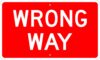 R5 9 wrong way red sign