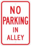 R7 101 no parking in alley sign 1