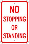 R7 4 no stopping or standing sign