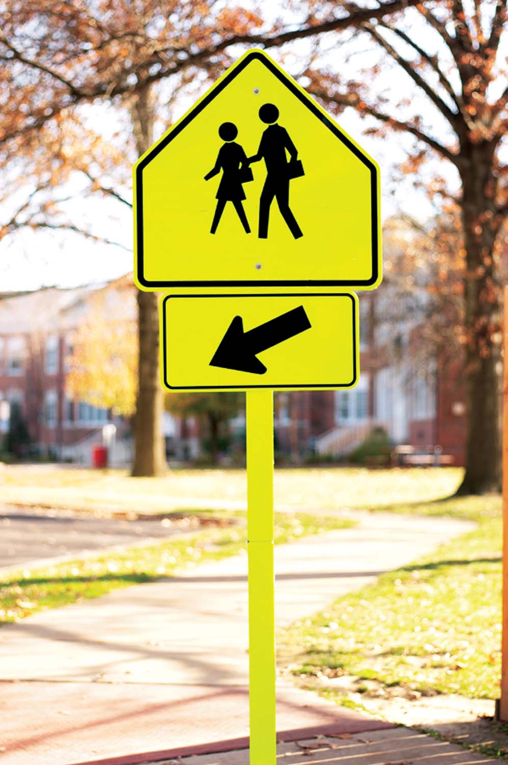 School Crossing Left Arrow Sign (W16-7a) | Cheap Street Signs