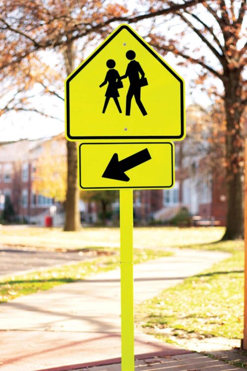 School Crossing Right Arrow Sign (W16-7r) | Cheap Street Signs