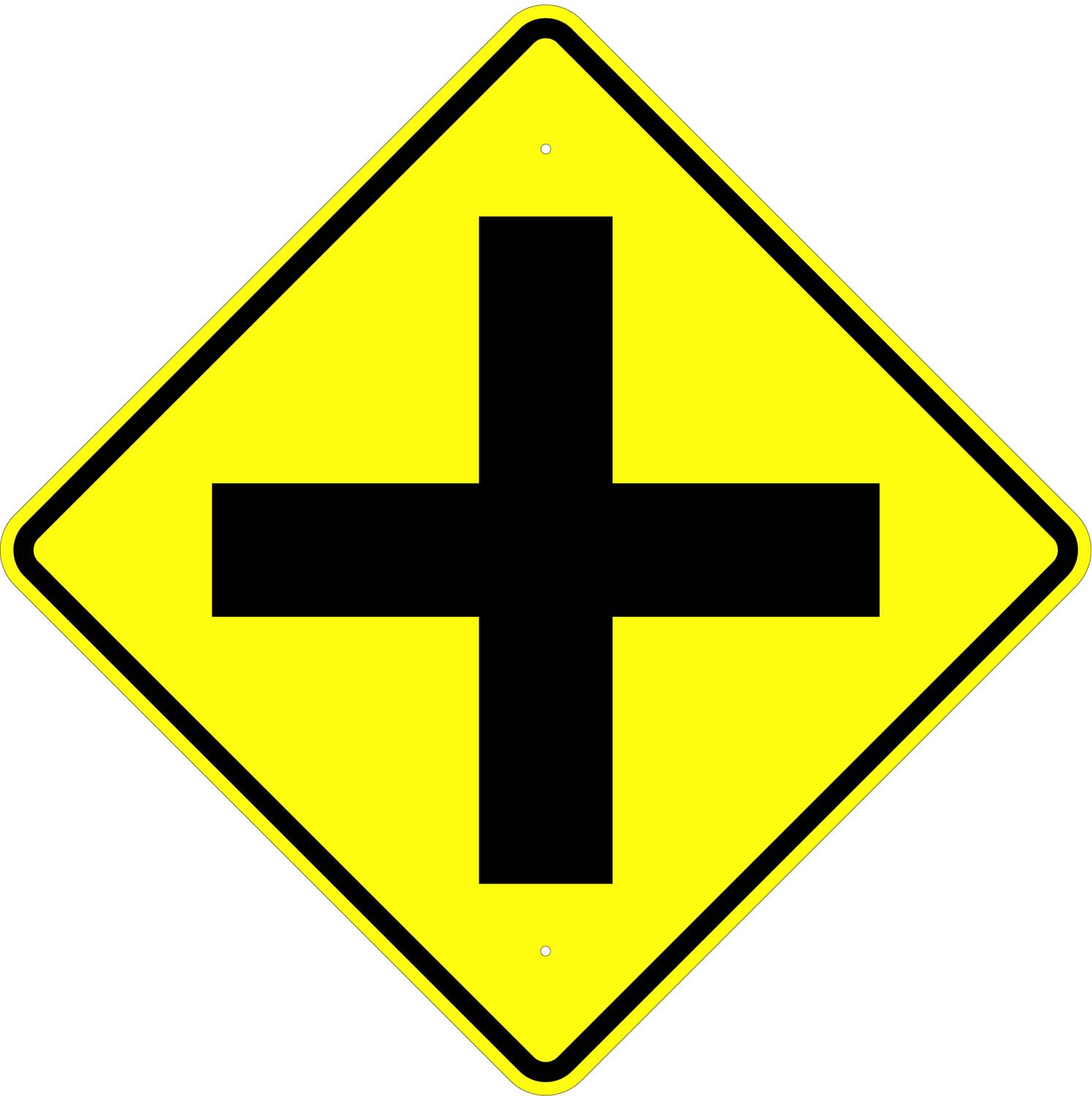 Cross Road Symbol Sign (W2-1) | Cheap Street Signs