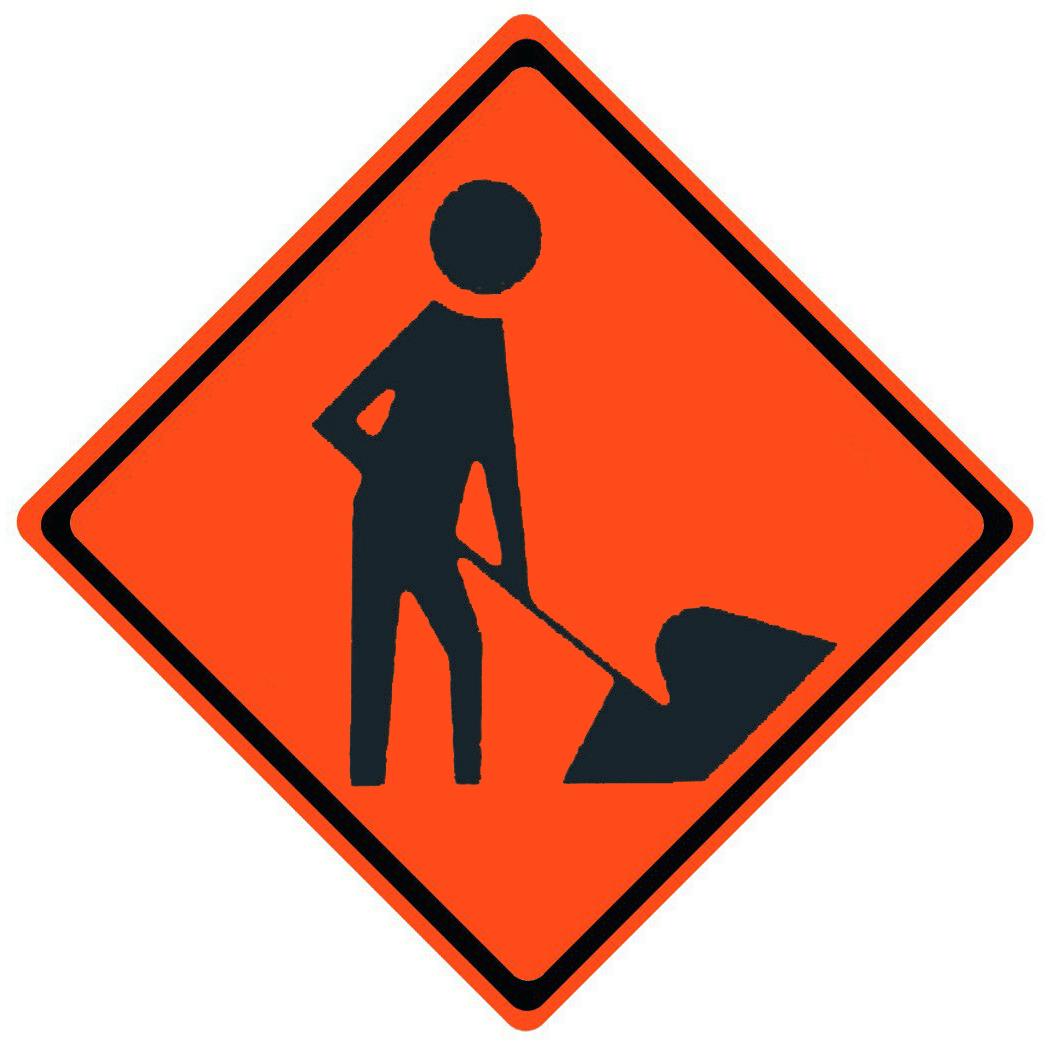 Men Working Symbol Roll-Up Work Zone Sign | Cheap Street Signs