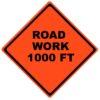 road work 1000 ft roll up sign