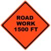 road work 1500 ft roll up sign