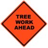 tree work ahead roll up sign
