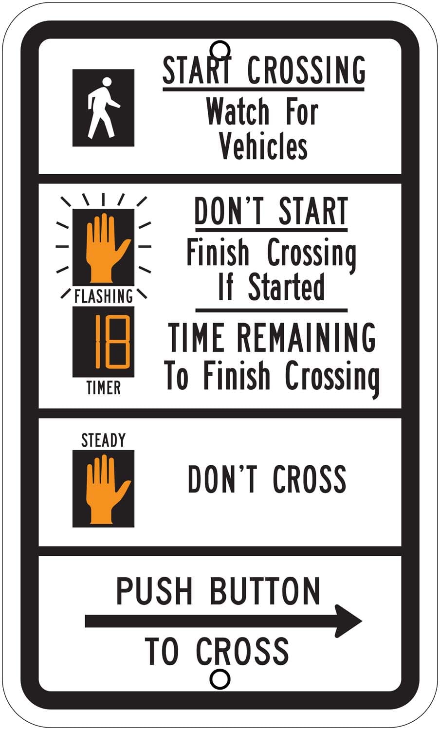 R10 3e pedestrian traffic signal sign